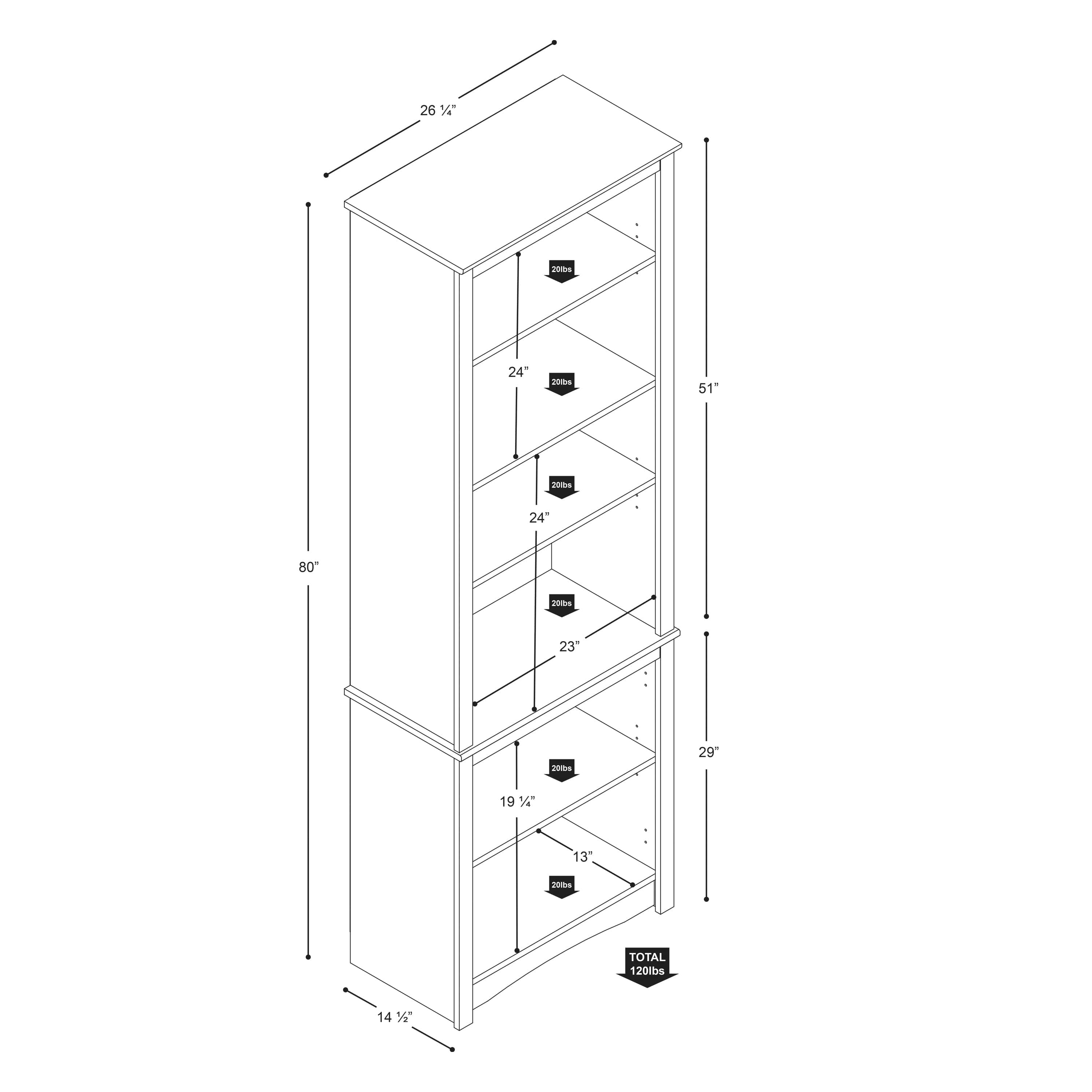 Tall Bookcase with Multiple Storage Options - Perfect for Home Office, Living Room & Bedroom Organization