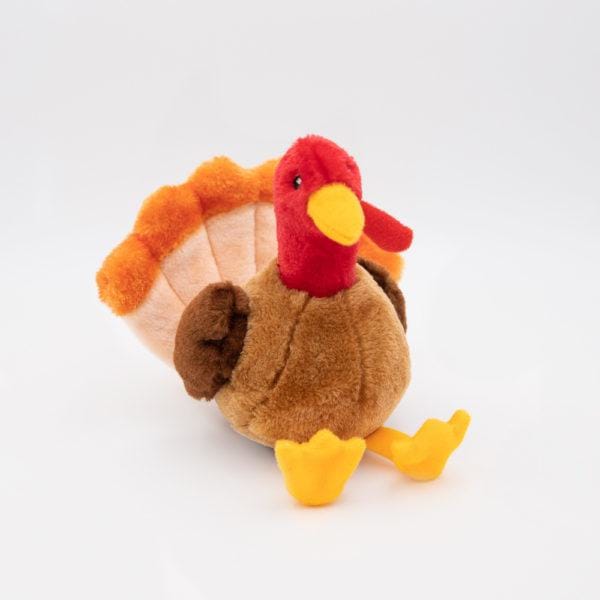 ZippyPaws Tucker The Turkey Plush Dog Toy - Interactive Squeaky Thanksgiving Pet Toy for Small & Medium Dogs - Perfect for Playtime, Training & Holiday Gifts
