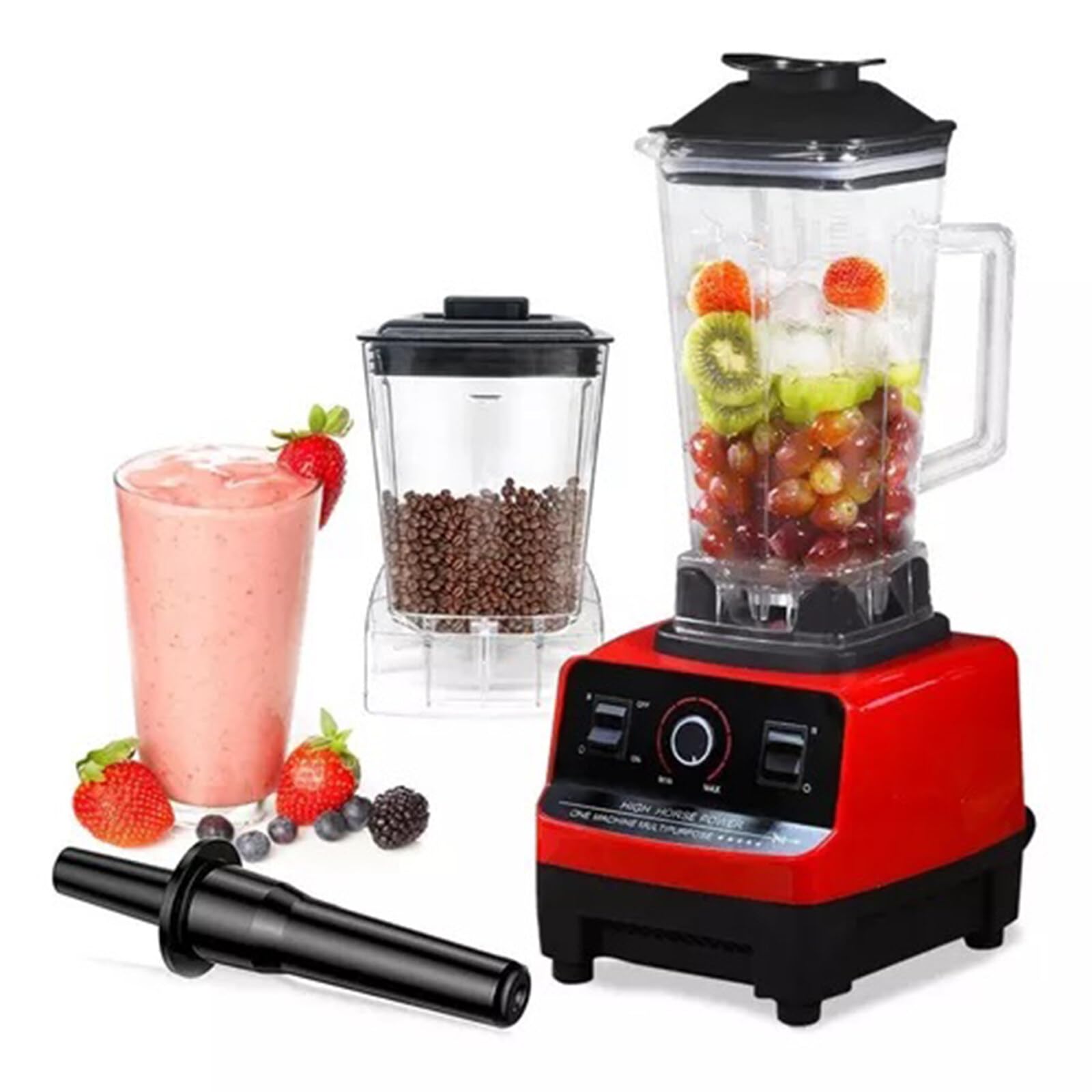 4500W High-Power Professional Blender - 2L Stainless Steel Countertop Blender with 15 Speed Settings for Smoothies, Shakes & Food Prep | Ideal for Kitchens, Restaurants & Healthy Lifestyles