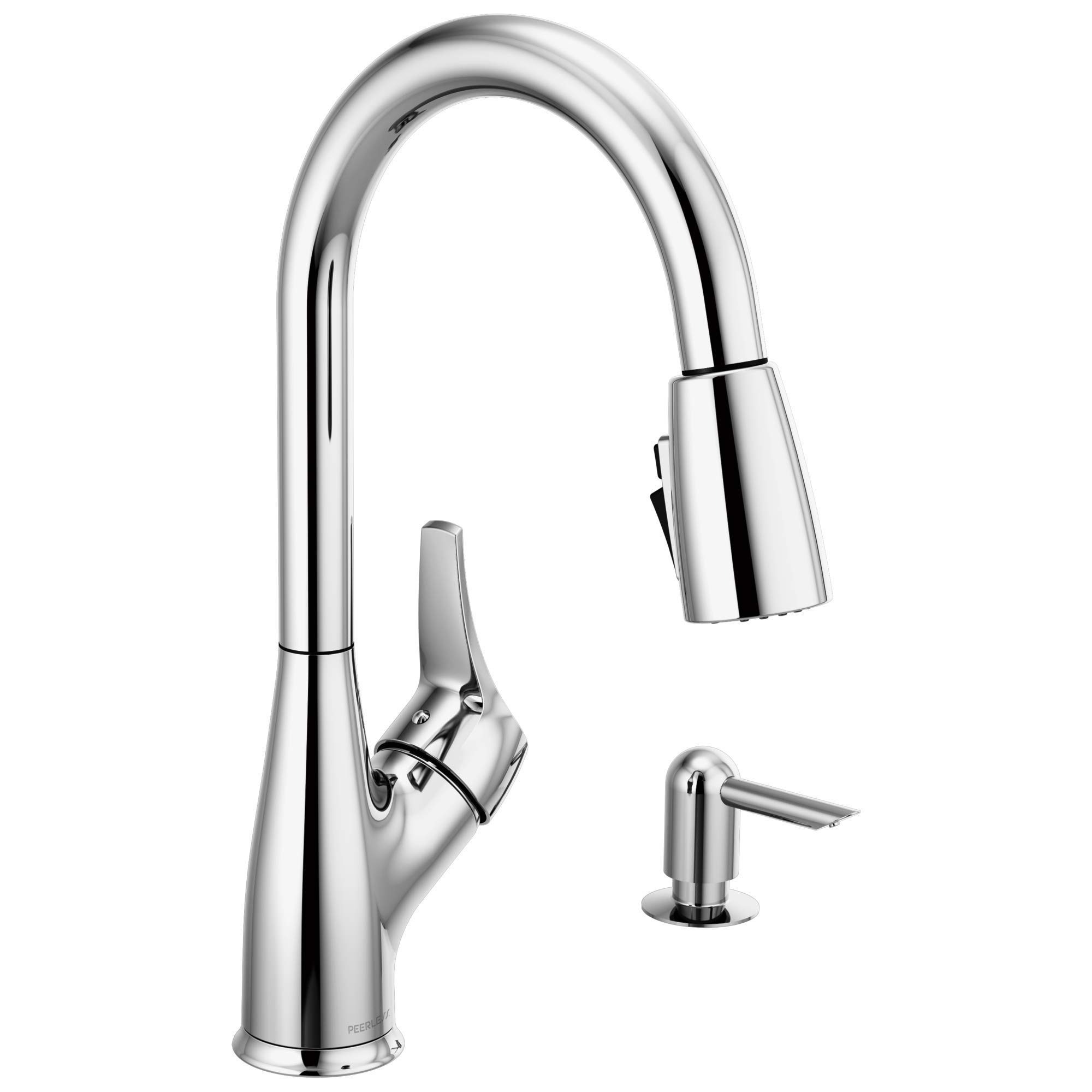 Peerless Apex Single Handle Pull-Down Sprayer Kitchen Faucet - Chrome Finish for Modern Sinks | Perfect for Cooking, Washing Dishes & Filling Pots