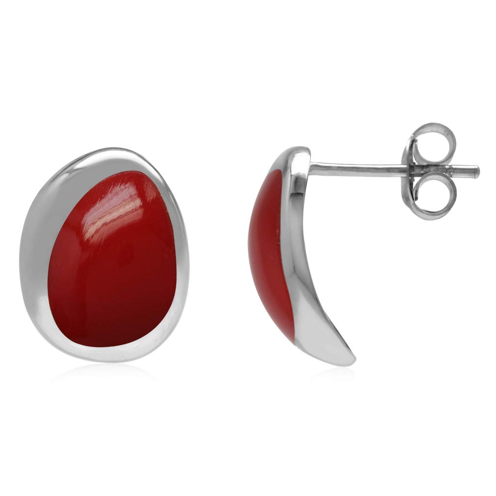 925 Sterling Silver Half Hoop Stud Earrings with White Gold Plating - Elegant Inlay Design for Women, Perfect for Parties, Weddings & Everyday Wear