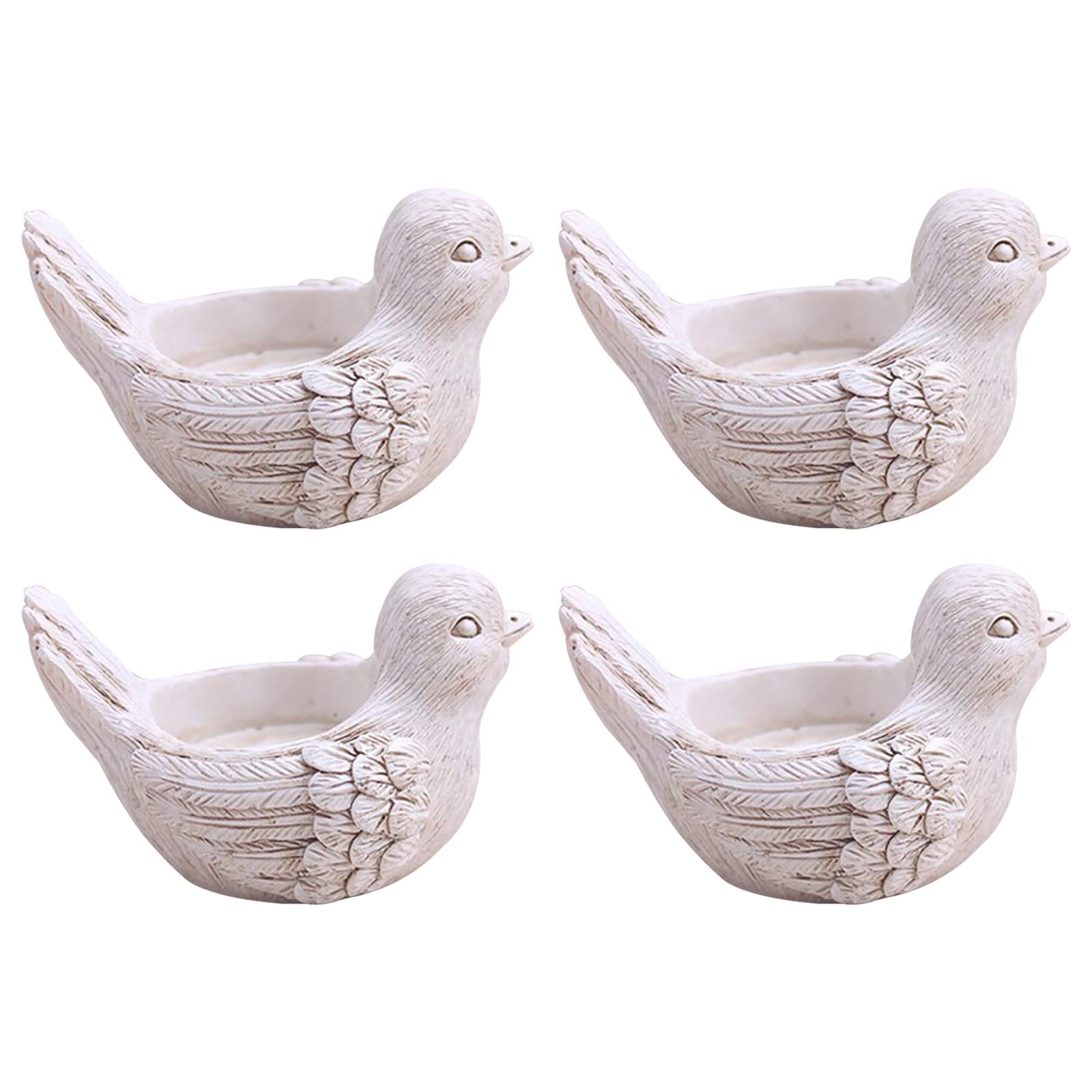 Vintage Bird Candle Holders Set of 4 - Handcrafted Retro Tea Light Holders, Decorative Bird-Shaped Home Decor for Tabletop, Mantel & Wedding Centerpieces - Durable Simulation Bird Figurines for Cozy Ambiance