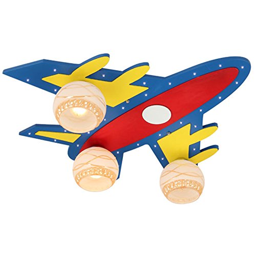 Creative Airplane LED Ceiling Lamp for Boys Room - Cute Kids Bedroom Lighting, Nursery Decor, Playroom Light for Themed Bedrooms & Kids Spaces