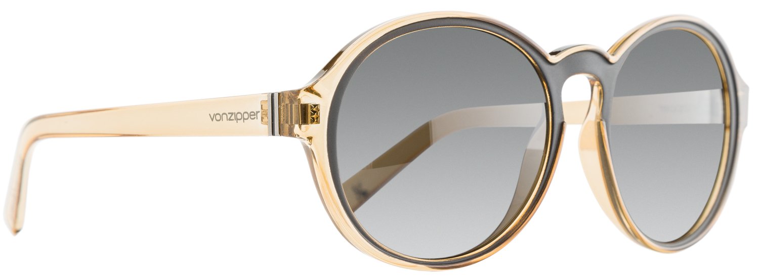 VonZipper Women's Lula Sunglasses - Honey Blonde Frame with Vintage Gray Lens - Stylish UV Protection Shades for Beach, Driving & Outdoor Activities