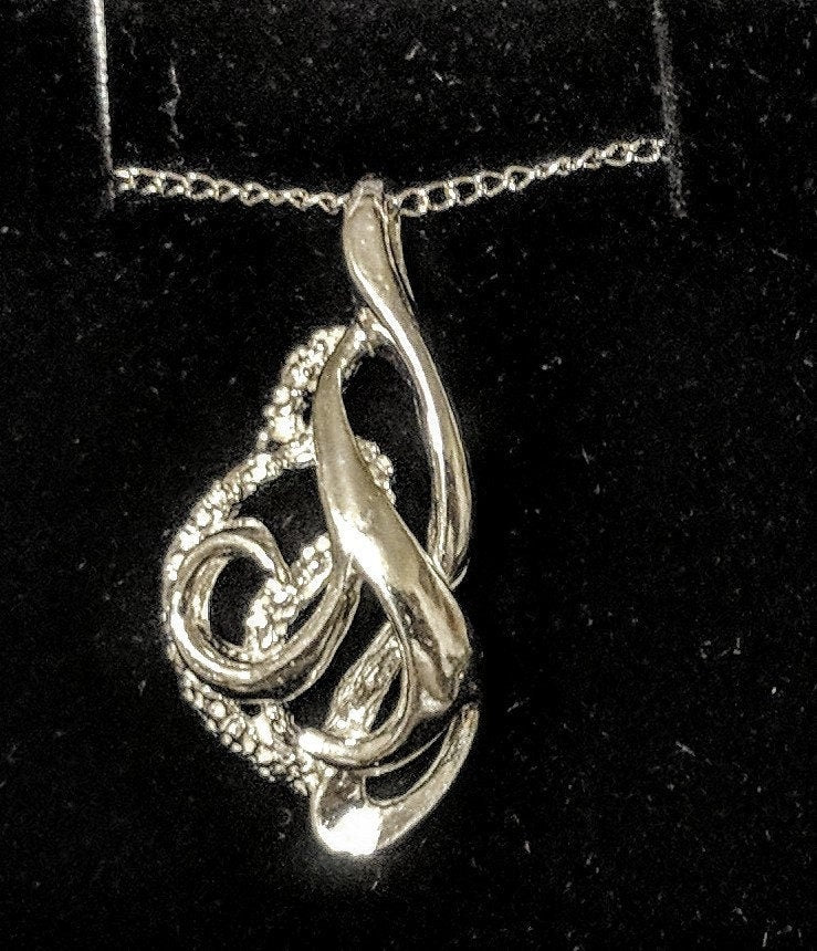 Free Form Pendant Necklace with 18 Inch Sterling Silver Chain - Handcrafted in USA | Perfect for Gifts, Anniversaries & Everyday Elegance