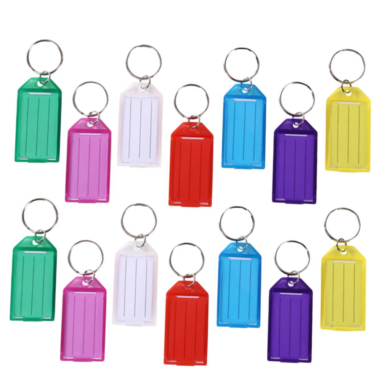 SAFIGLE 50pcs Colorful Luggage Tags with ID Window & Key Rings - Durable Travel Keychain Labels for Suitcases, Backpacks & Bags - Perfect for Airports, Hotels & Business Trips