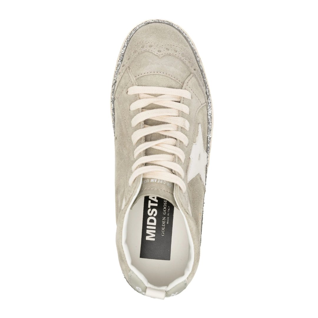Glitter Edge Mid Star Sneakers - Women's Fashion Casual Shoes for Running & Walking - Perfect for Gym, Workout, and Daily Wear