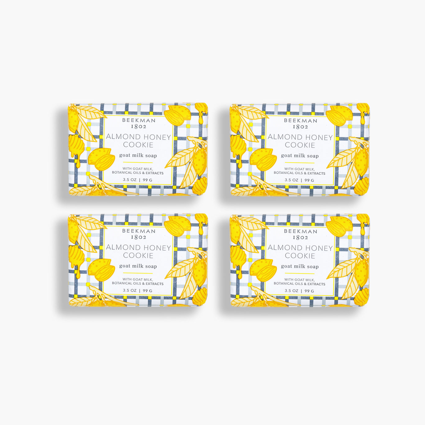 Almond Honey Cookie Scented Goat Milk Soap - 4 Pack Palm-Sized Bars for Sensitive Skin | Moisturizing & Gentle Cleansing | Perfect for Dry Skin Care, Bath Gift Sets & Spa Day at Home