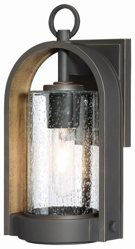 Minka Lavery 72451-143C Outdoor Wall Light - Oil Rubbed Bronze Exterior Wall Lantern, 1-Light 60W Weatherproof Fixture for Porch, Patio & Garden Lighting
