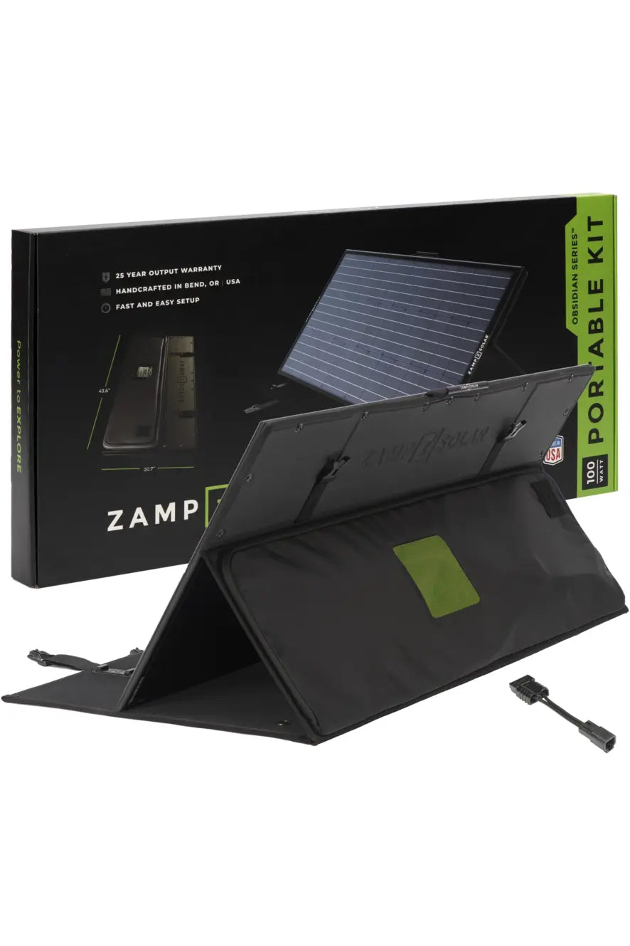 Zamp Solar OBSIDIAN® SERIES 100 Watt Solar Panel Kit with Dometic PLB40 Battery Charger - Perfect for RV, Camping, Off-Grid Power & Emergency Backup