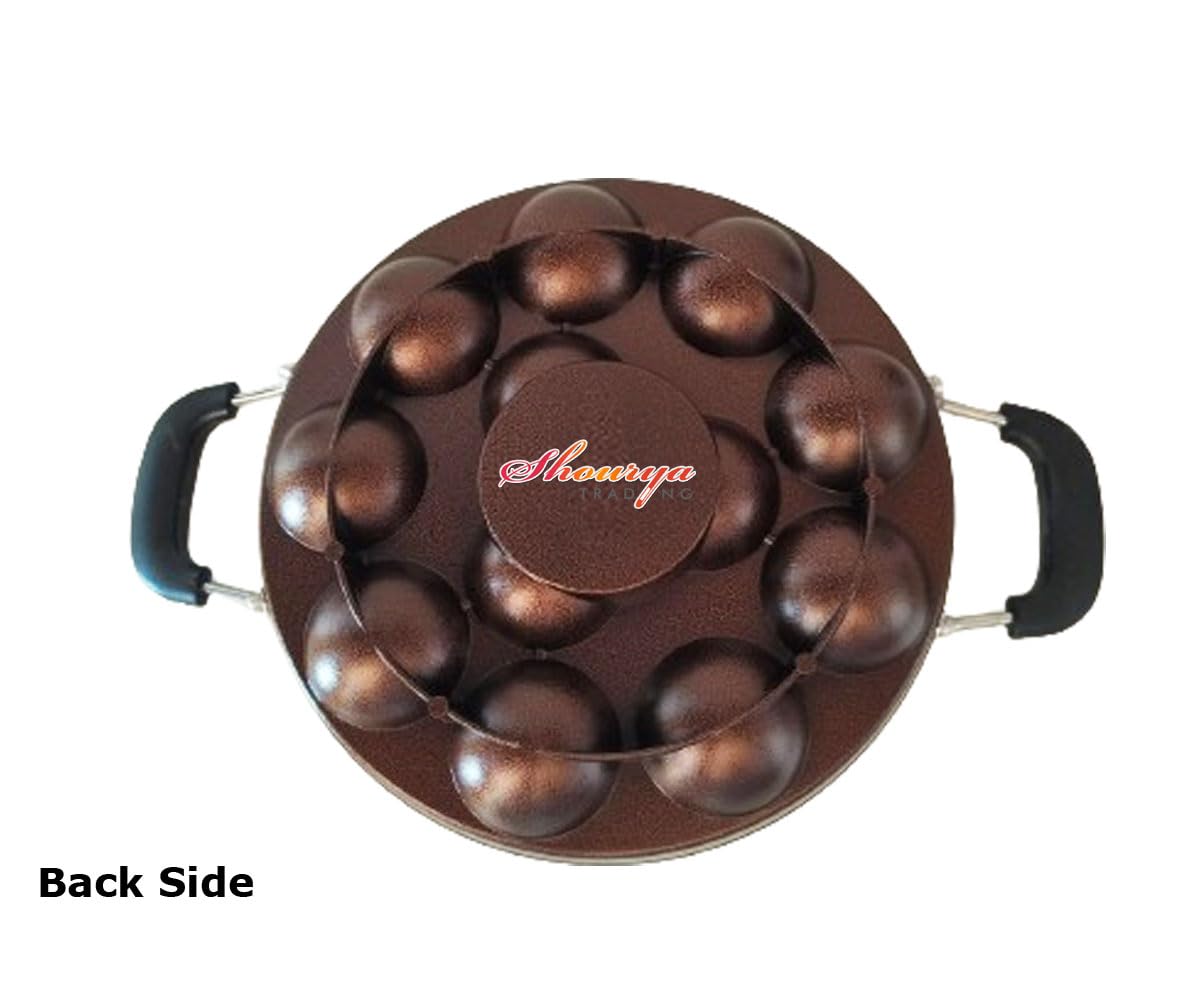 Non-Stick Appam Pan - 12 Pits Appam Maker for Indian Breakfast, Paniyaram & Appa Chetty - Durable Nonstick Tawa for Perfect Appams & Paniyarams - Ideal for Home Cooking & Traditional South Indian Recipes