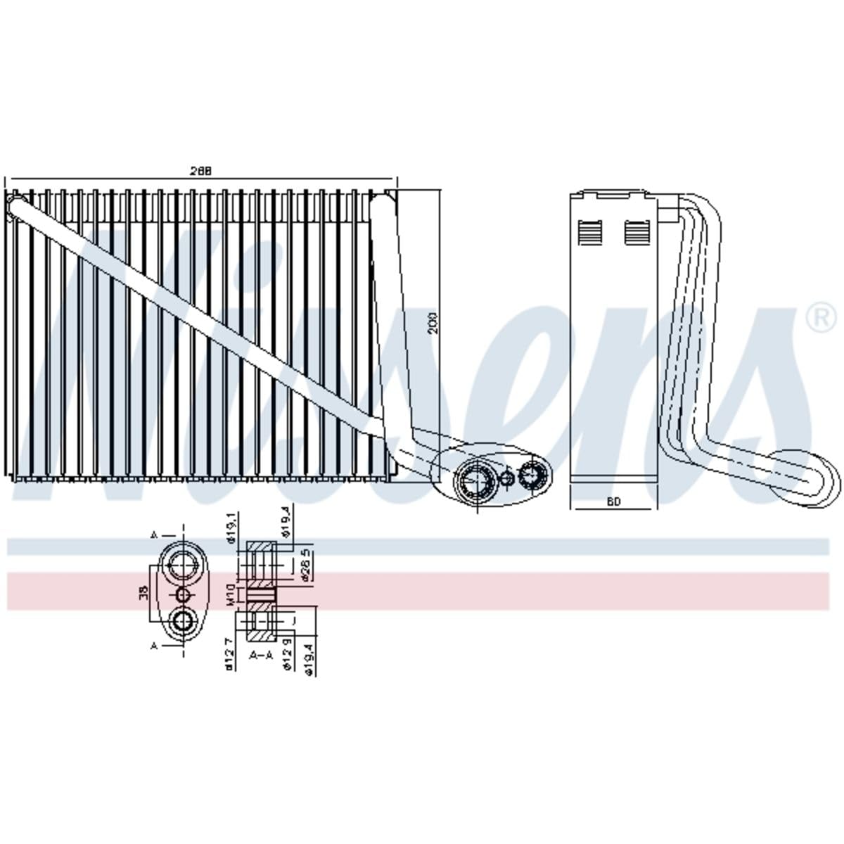 Nissens 92272 Air Conditioning Evaporator Core Replacement - Compatible with [Vehicle Models] | High-Performance AC Cooling System Part for Summer Driving Comfort