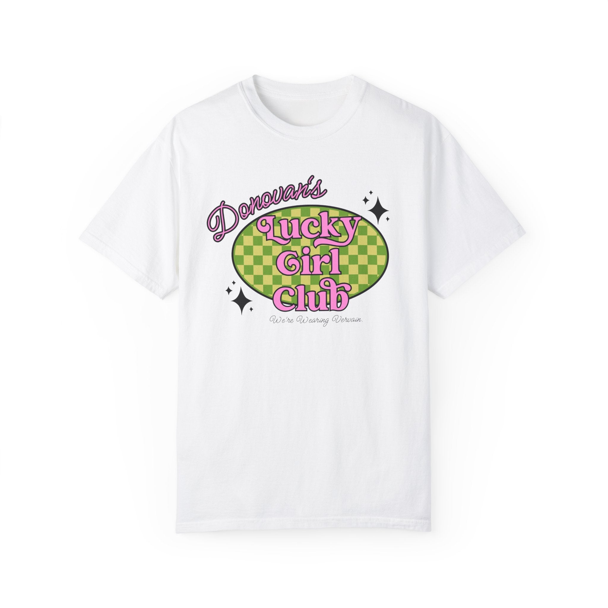 Donovan's Lucky Girl's Club T-Shirt for Women | Cute Graphic Tee | Soft Cotton Casual Top | Perfect for Girls' Night Out, Birthday Parties & Everyday Wear