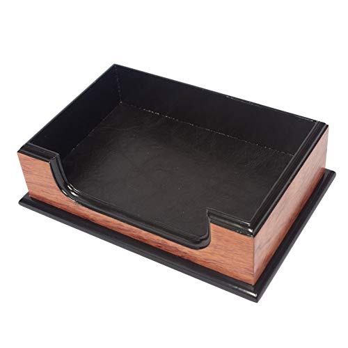 Premium 8-Piece Leather & Wood Desk Set with Double Tray, Desk Organizer & Personalized Desk Mat - Luxury Office Gift (Rose Black) for Home Office, Executive Desk & Professional Workspace