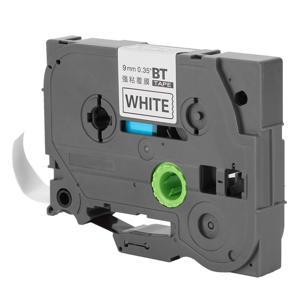 ASHATA 9mm Laminated Labeling Tape - Black on White, Compatible with TZe-221, Intelligent Sensing for PVC Casing, Heat Shrinkable Tubes & Stickers | Perfect for Cable Management, Wire Labeling & Organization
