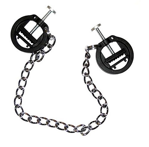 BDSM Gimp Slave Steel Nipple Clamps - Adjustable Fetish Bondage Toys for Adults, Beginners & Advanced Play - Perfect for Sensation Play, Roleplay & BDSM Scenes