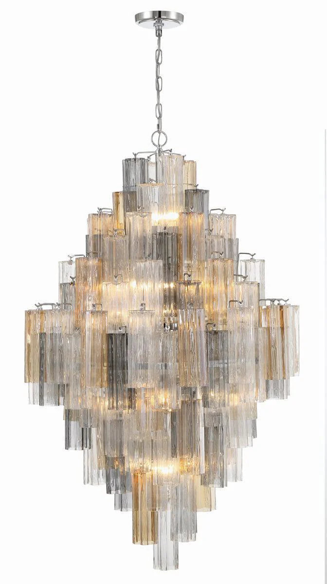Addis Diamond Chandelier 49 Inch Height - Modern Crystal Ceiling Light Fixture for Dining Room, Living Room, Bedroom & Entryway