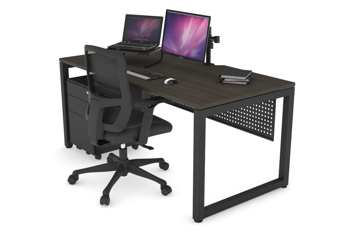 Quadro Loop Legs Office Desk - 1400L x 800W Modern Computer Desk with Cable Management for Home & Office Workspace