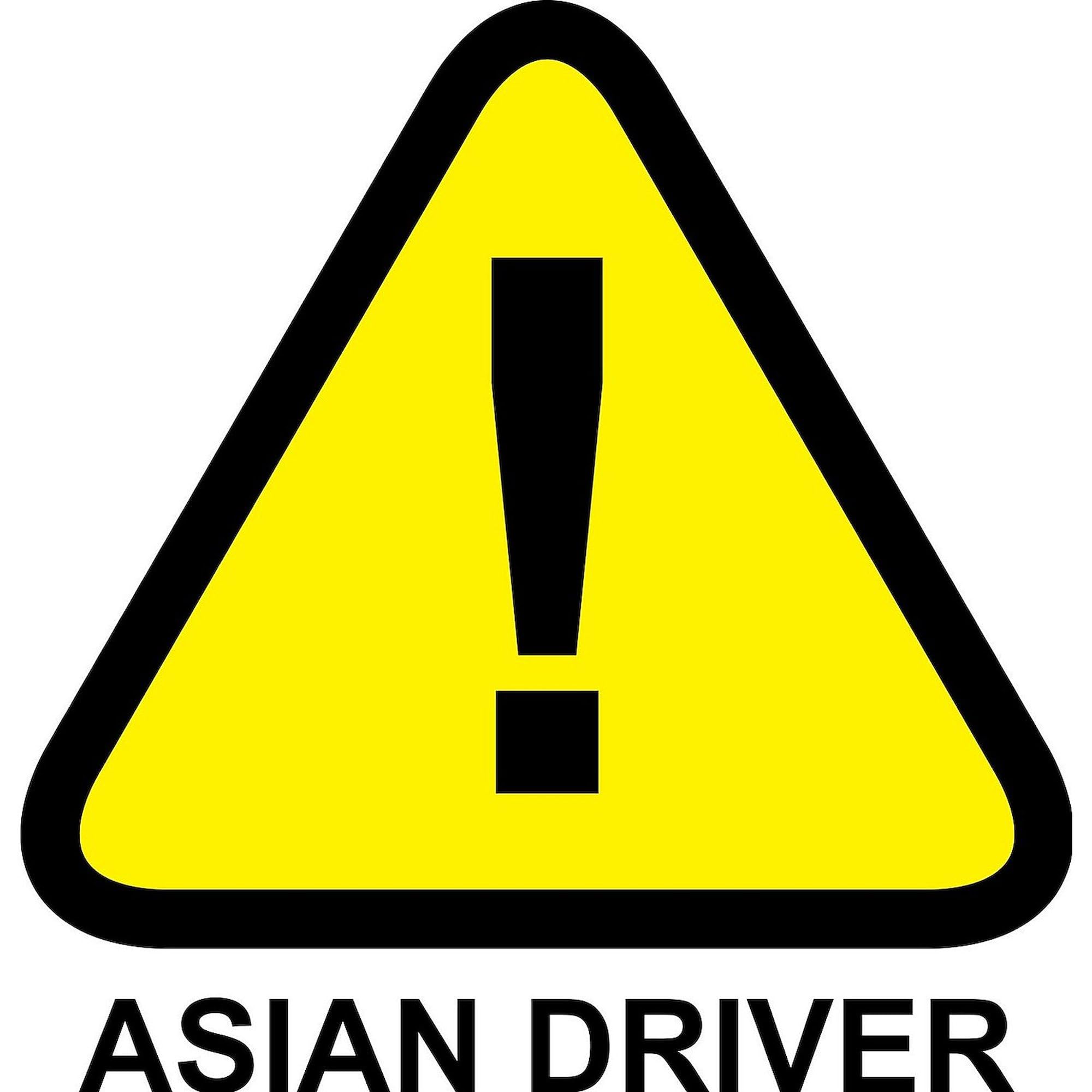 Asian Driver Alert Square Sticker 3