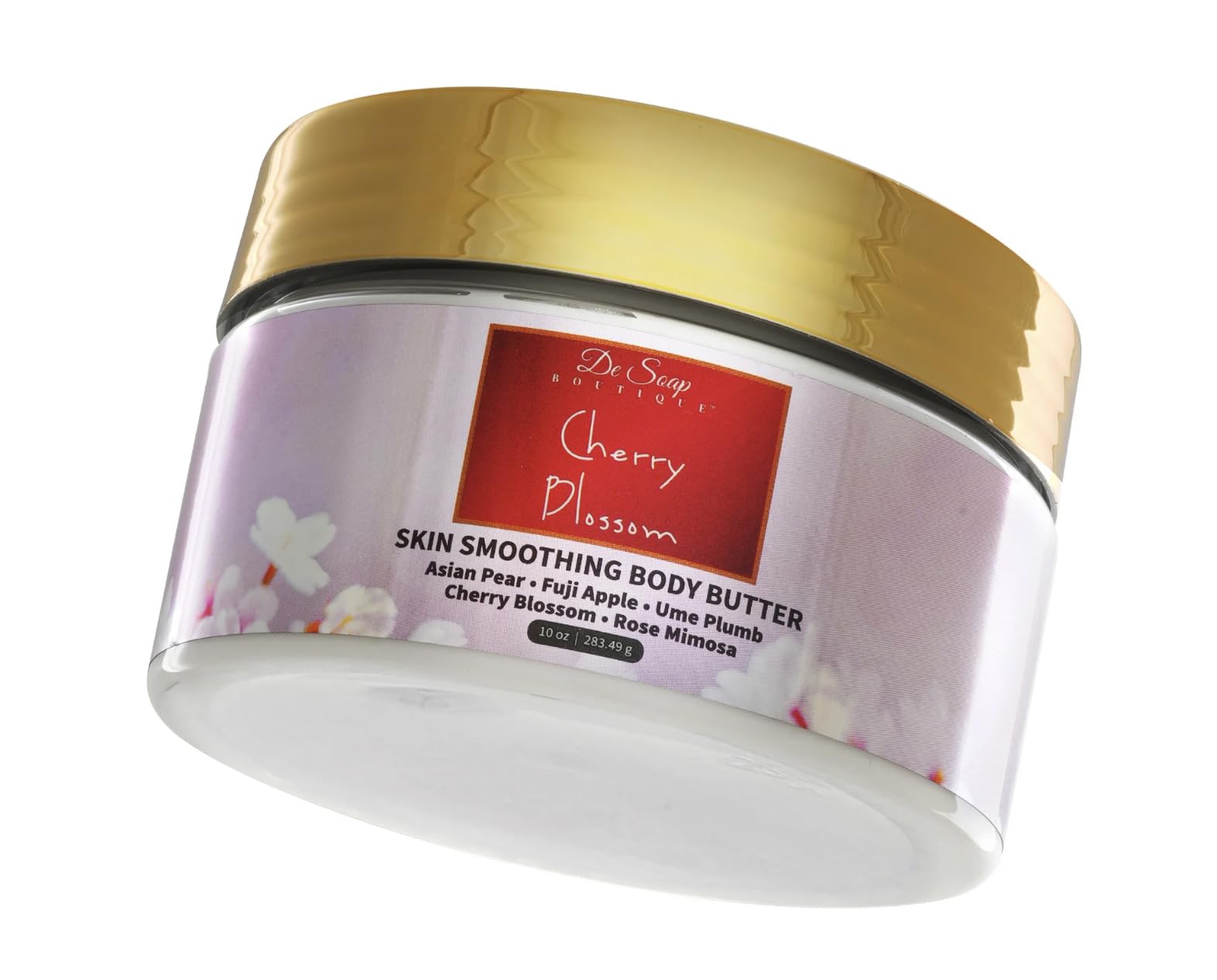 De Soap Boutique Cherry Blossom Body Butter - Ultra Moisturizing Cream for Dry Skin, Natural & Vegan, 8oz - Perfect for Daily Hydration & Spa Nights
