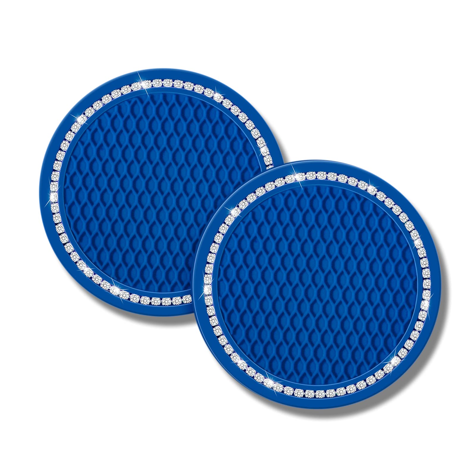 Lifeegrn Bling Car Coasters - 2.76 Inch Crystal Rhinestone Silicone Diamond Cup Holder Coasters for Most Vehicles (2 Pack) - Elegant Car Accessories for Women, Perfect for Coffee, Drinks & Protecting Your Car Interior