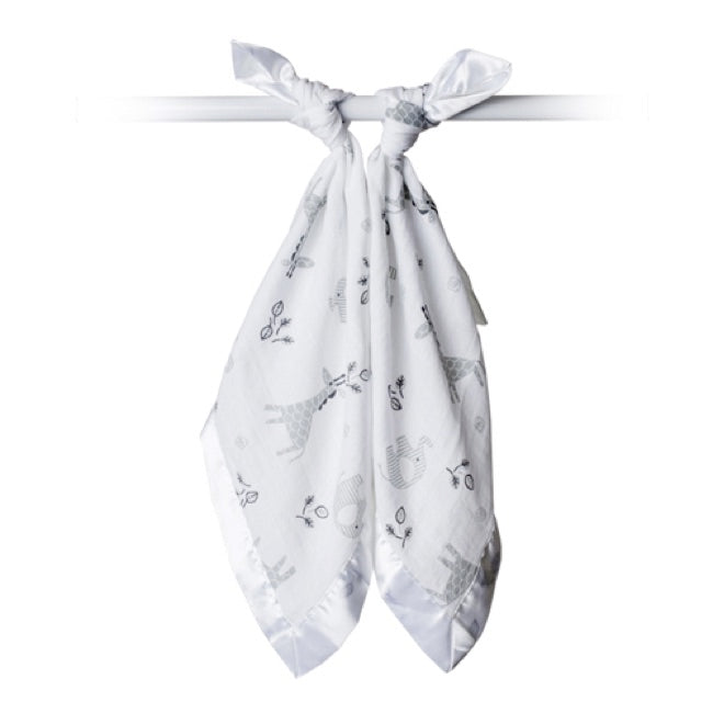Lulujo 2-Pack Muslin Cotton Security Blankets for Babies - Soft & Breathable Comfort Blanket - Perfect for Nursery, Travel & Swaddling - Afrique Collection