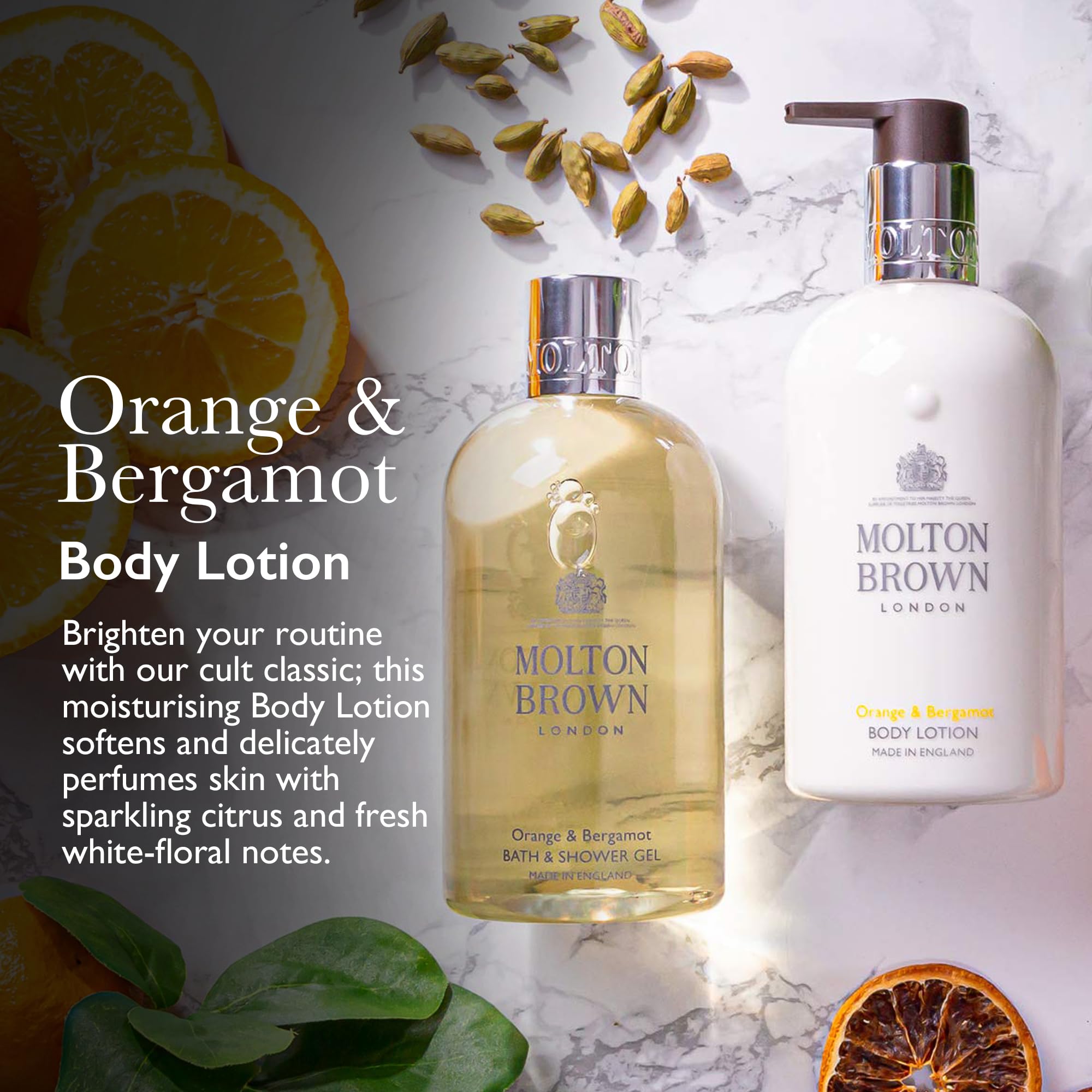 Molton Brown Orange & Bergamot Body Lotion for Women - 300ml Hydrating Moisturizer with Citrus Fragrance | Perfect for Dry Skin Care & Daily Use