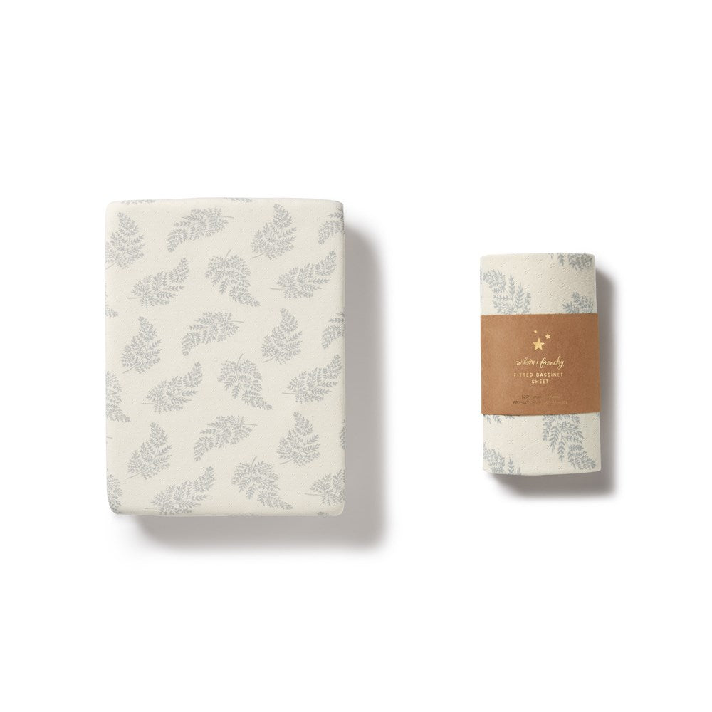 Forever Ferns Organic Pointelle Bassinet Sheet - Soft & Breathable Crib Fitted Sheet for Baby Nursery, Perfect for Newborns & Infants (Use in Cribs, Bassinets & Moses Baskets)
