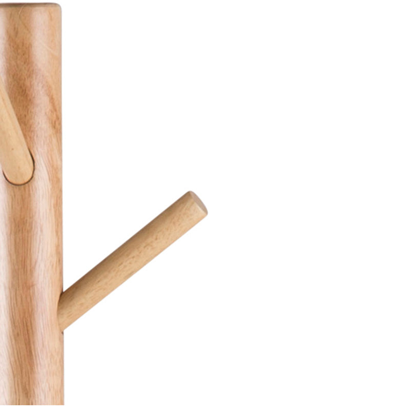 BRENER Wooden Coat Stand - Natural Finish for Hats, Jackets & Scarves - Perfect for Entryway, Bedroom or Office Organization