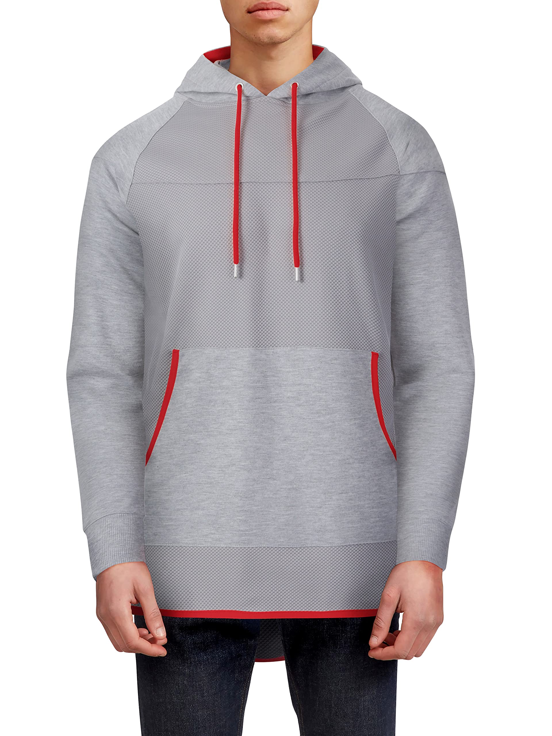 Men's Dry Fit Mesh Hooded Sweater with Front Pouch - Breathable & Lightweight for Running, Gym & Outdoor Activities