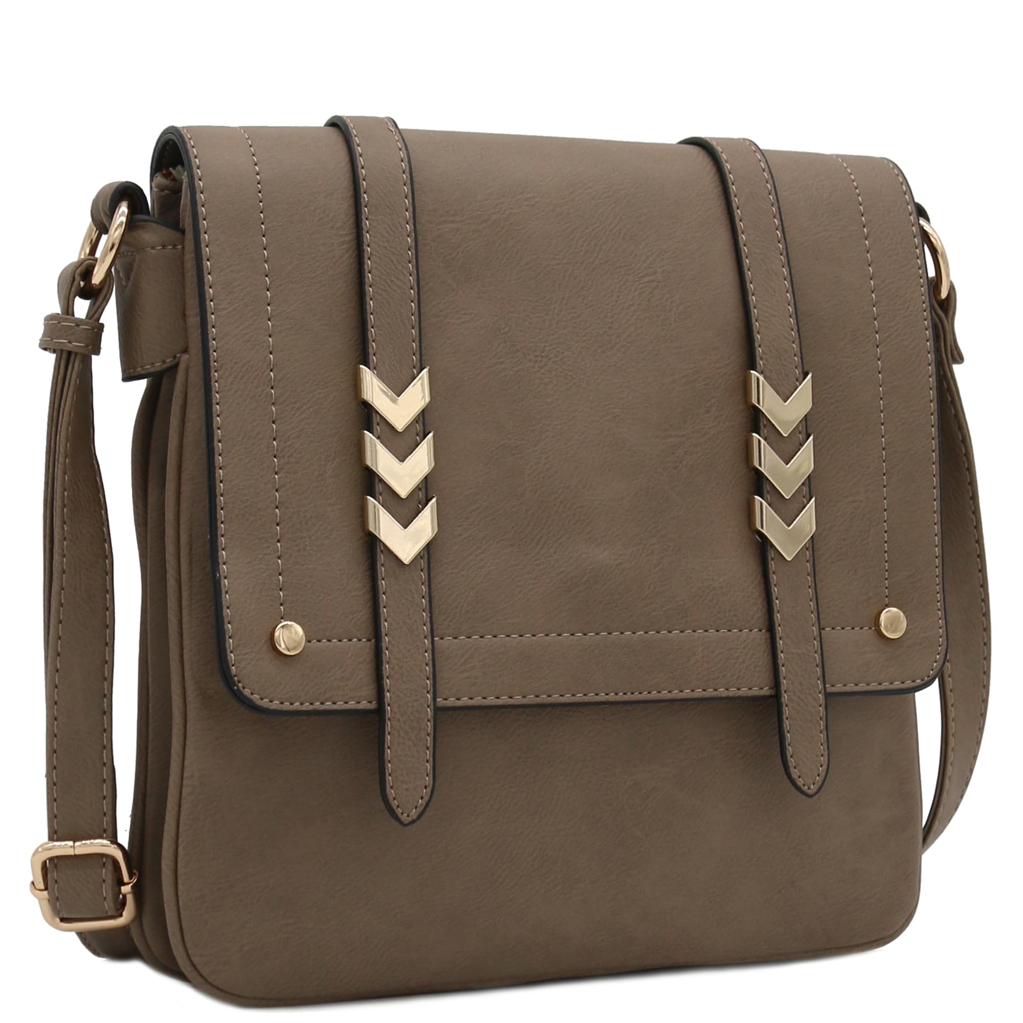 ALYSSA Double Compartment Large Flapover Crossbody Bag for Women - Stylish Leather Shoulder Purse with Adjustable Strap, Perfect for Work, Travel & Everyday Use