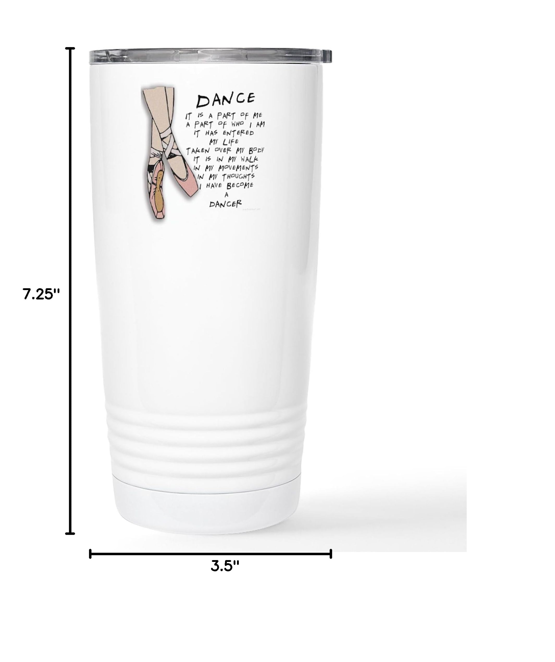 Dance Themed 20 oz Stainless Steel Travel Mug - Insulated Coffee Tumbler for Hot & Cold Drinks - Perfect for Dancers, Gym, Office & Outdoor Activities