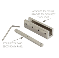 Brimar Manhattan Collection Center Splice Double Bracket - Heavy Duty Metal Brackets for Shelving, Cabinets & Furniture - Perfect for Home, Office & Garage Organization