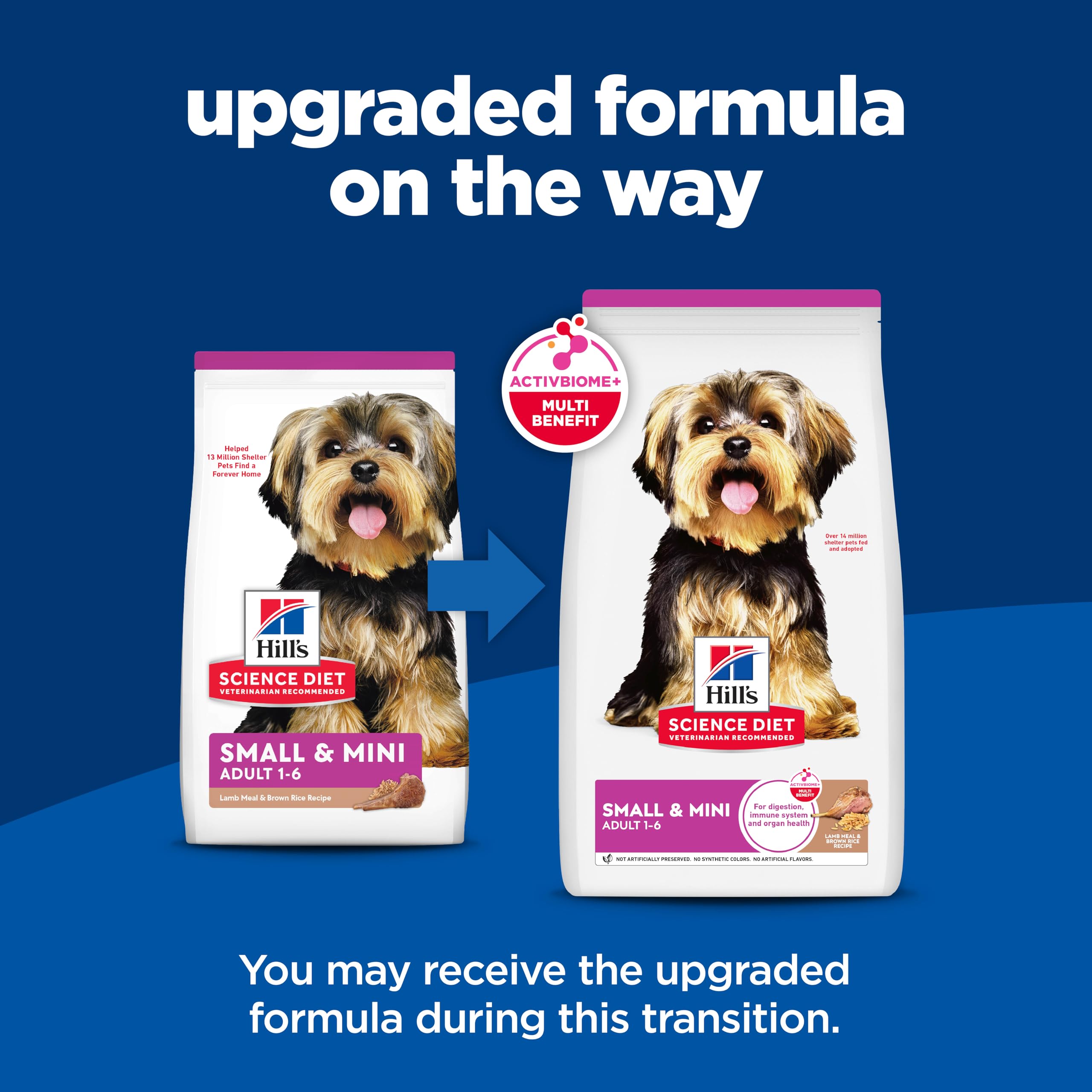 Hill's Science Diet Small & Mini Adult Dry Dog Food for Breeds 1-6 Years - Premium Nutrition with Lamb & Brown Rice - 15.5 lb Bag - Perfect for Small & Mini Breed Dogs at Home or Travel