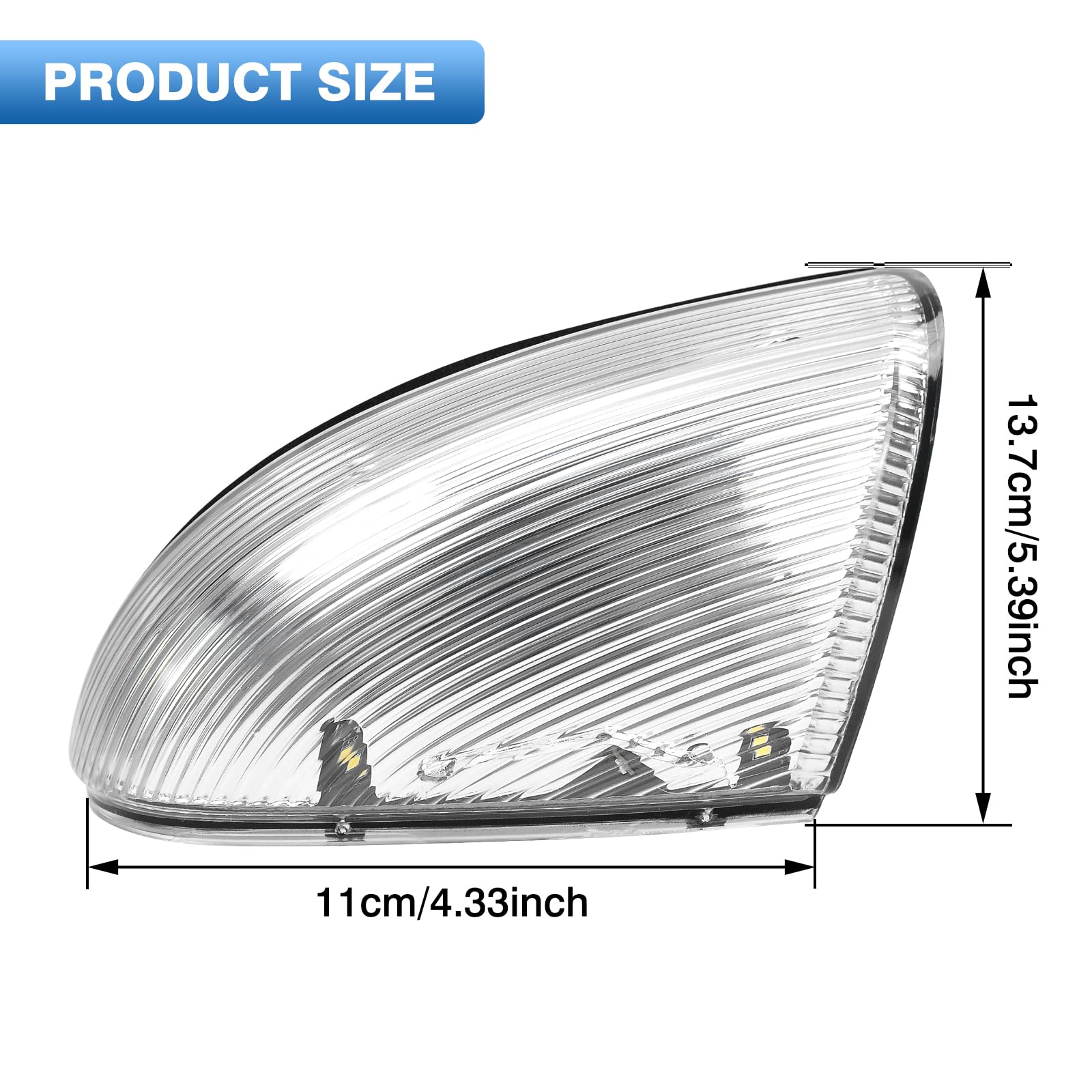 2009-2018 Dodge Ram 1500/2500 LED Puddle Light & Turn Signal Light - Right Passenger Side (Amber+White) | 68064948AA Replacement | Enhanced Night Visibility & Safety for Parking & Off-Road Driving