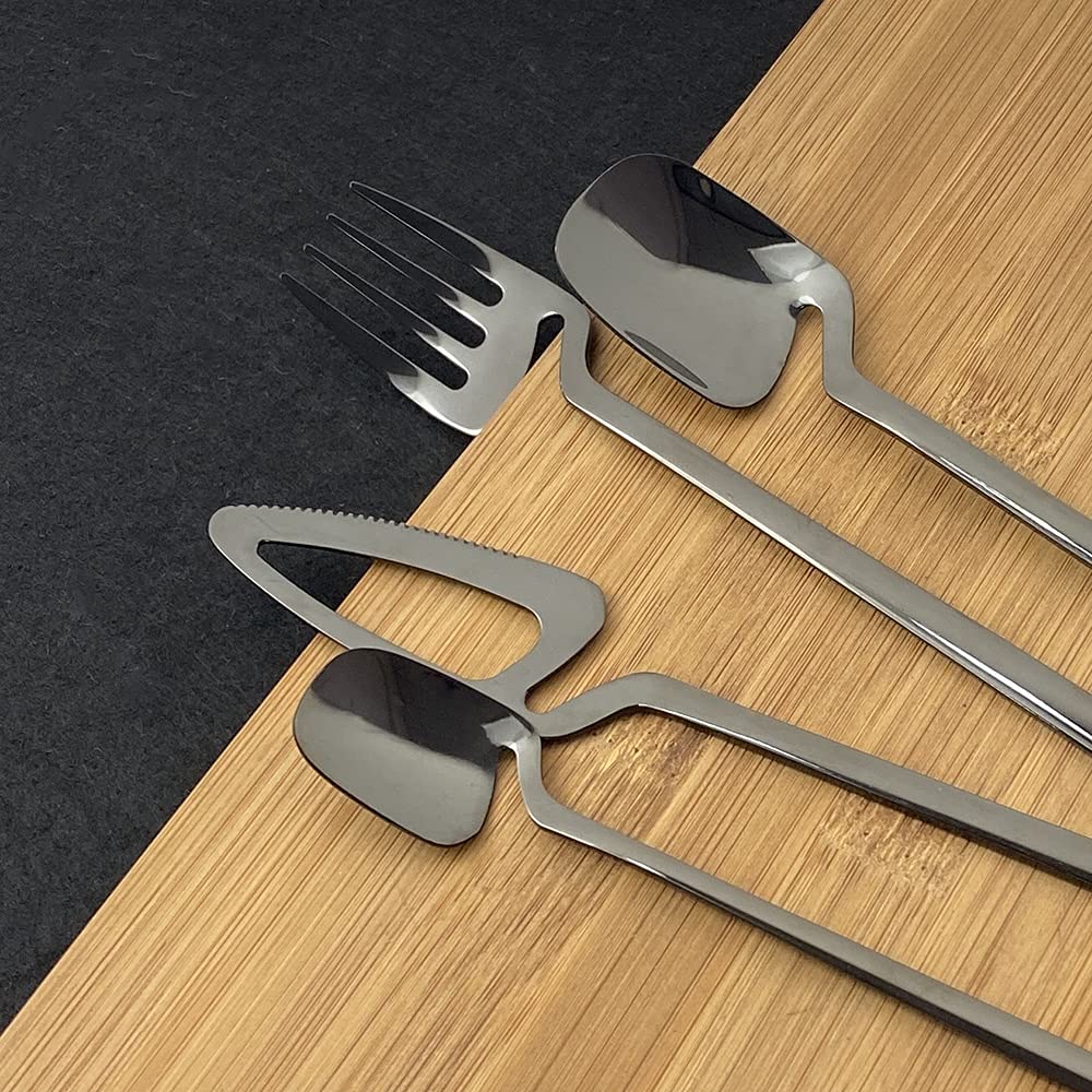 32-Piece Stainless Steel Silverware Set - 304 Grade Classic Dinnerware Cutlery with Forks, Spoons & Knives for Home, Kitchen & Dining | Elegant Silver Flatware Set for Everyday Meals, Dinner Parties & Gifting