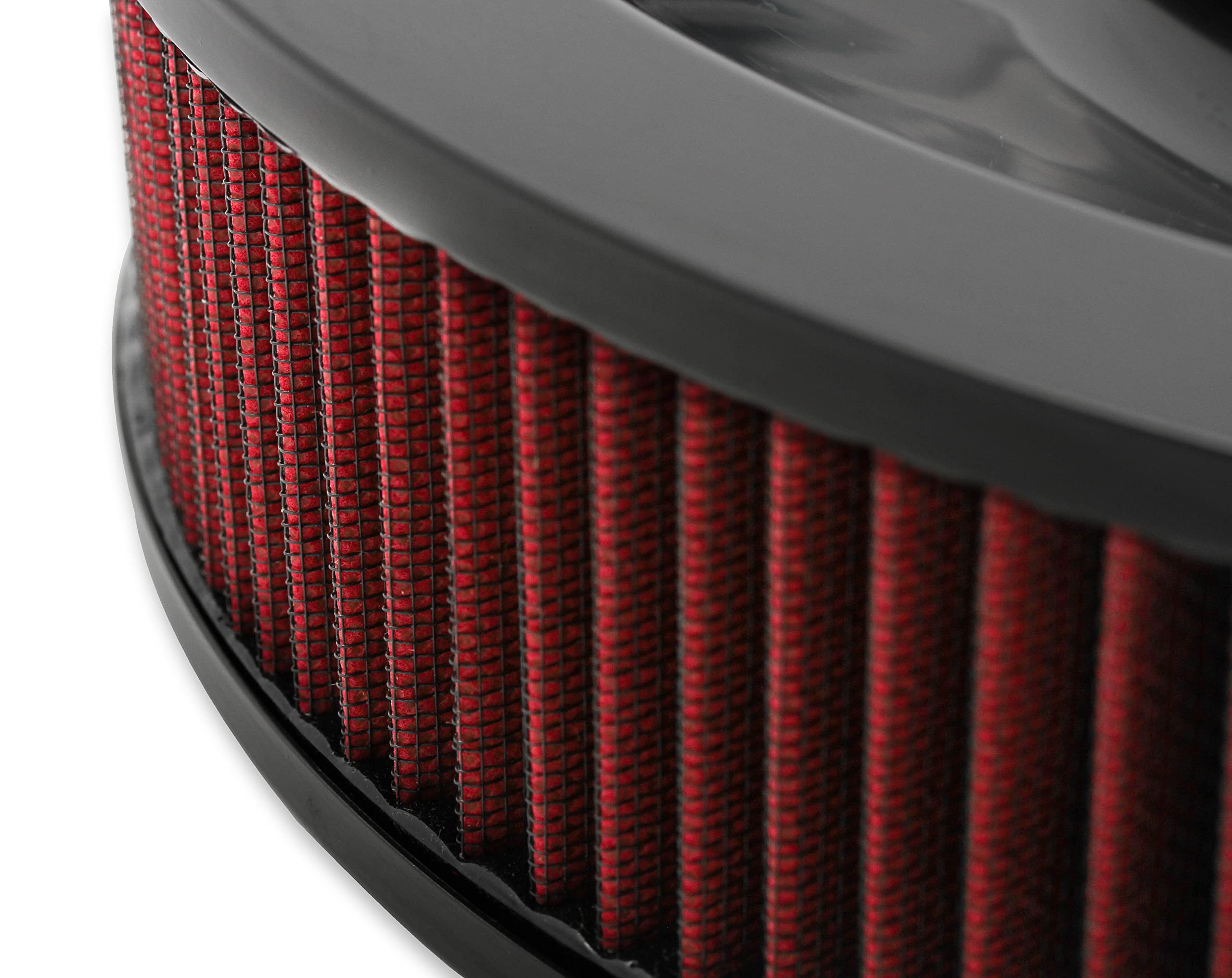 Holley 120-4630 4500 CFM Drop Base Air Cleaner with 3 Inch Red Washable Gauze Filter - High Performance Air Intake System for Muscle Cars, Hot Rods & Street Machines