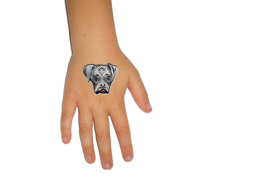 Boxer Dog Temporary Tattoos for Kids & Adults - Fun Animal Themed Fake Tattoos for Parties, Costumes & Pet Lovers - Waterproof & Safe Skin Stickers