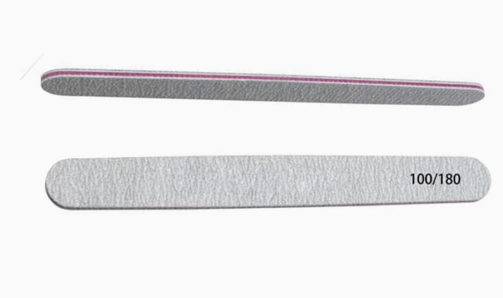 Professional 2-Piece Nail File Set - 100/180 Grit Straight Filer for Salon & Home Manicures - Perfect for Gel, Acrylic & Natural Nails