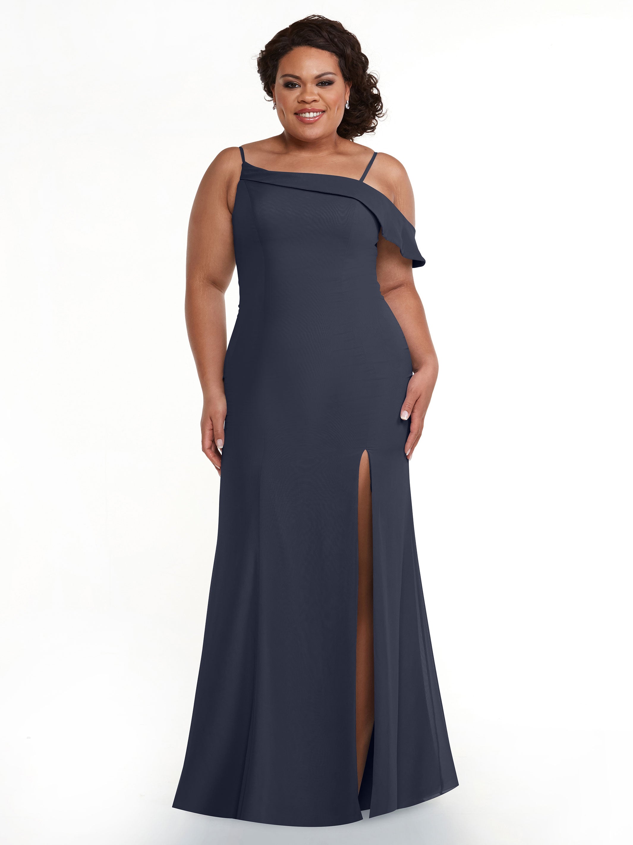 Elegant One Shoulder Fit & Flare Chiffon Bridesmaid Dress 80153 - Perfect for Weddings, Formal Events & Special Occasions