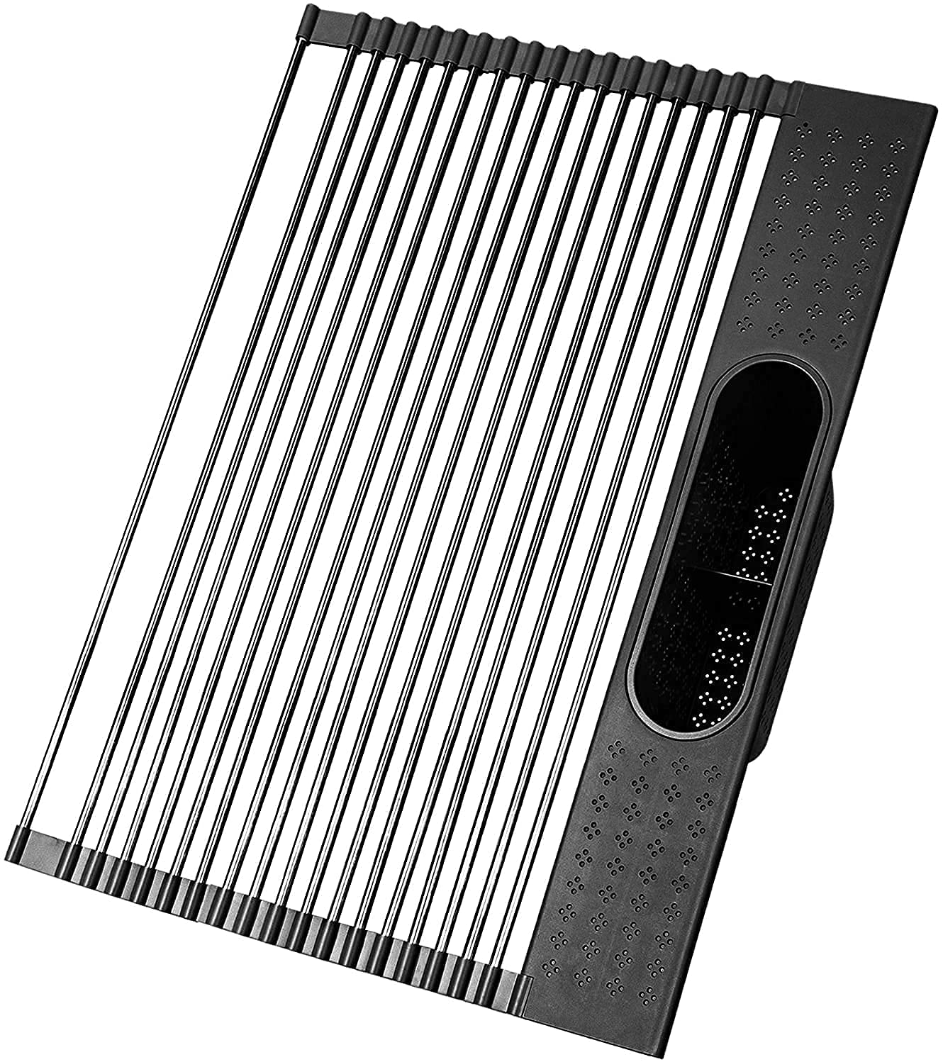Koroda Roll Up Dish Drying Rack - Foldable Stainless Steel Sink Drainer (17.3x15