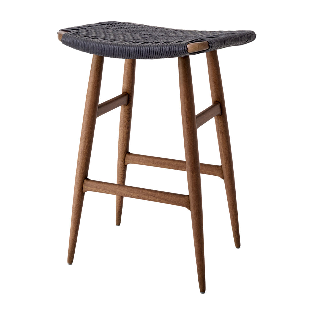 Freja Counter Stool with Woven Paper Cord Seat - Modern Bar Stool for Kitchen Island, Breakfast Nook & Home Decor