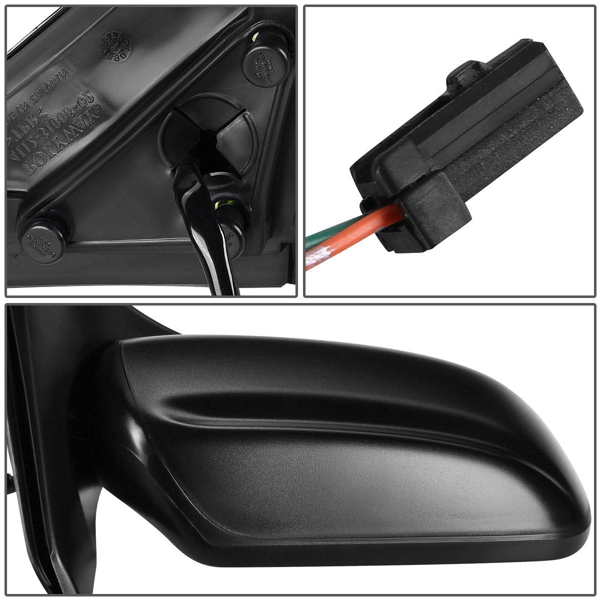 Auto Dynasty MA1320151 MA1321151 Pair OE Style Powered Side View Door Mirrors - Compatible with Mazda Protege 1999-2003 Models | Perfect for Replacement & Enhanced Visibility While Driving