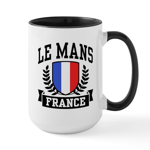 White/Black Inside - Le Mans France Large Mug