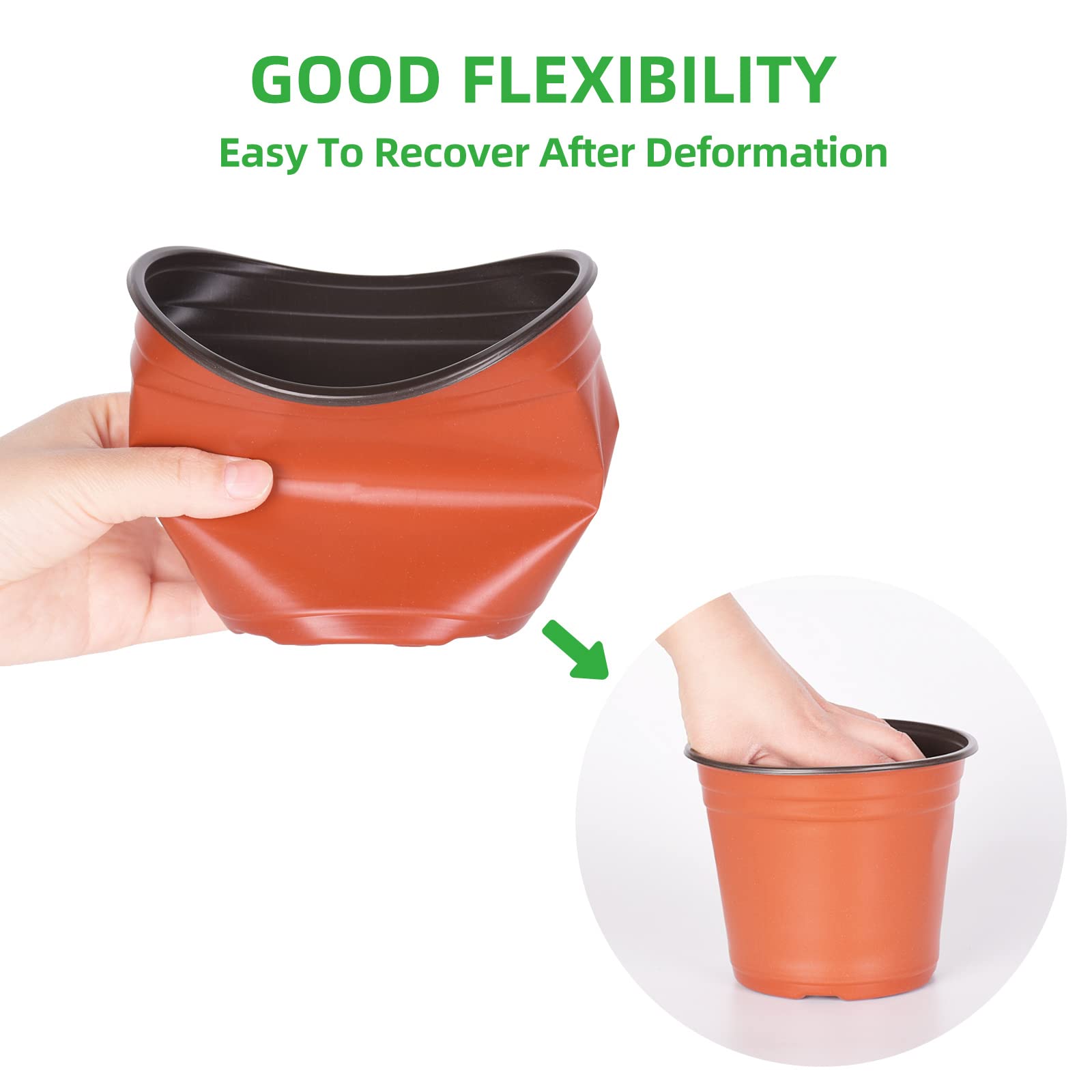 Kleeblatt 100-Pack 6 Inch Plastic Nursery Pots with 30 Plant Labels - Seedling Containers for Flowers, Herbs & Vegetables | Ideal for Indoor Gardening, Greenhouses & Home Plant Propagation