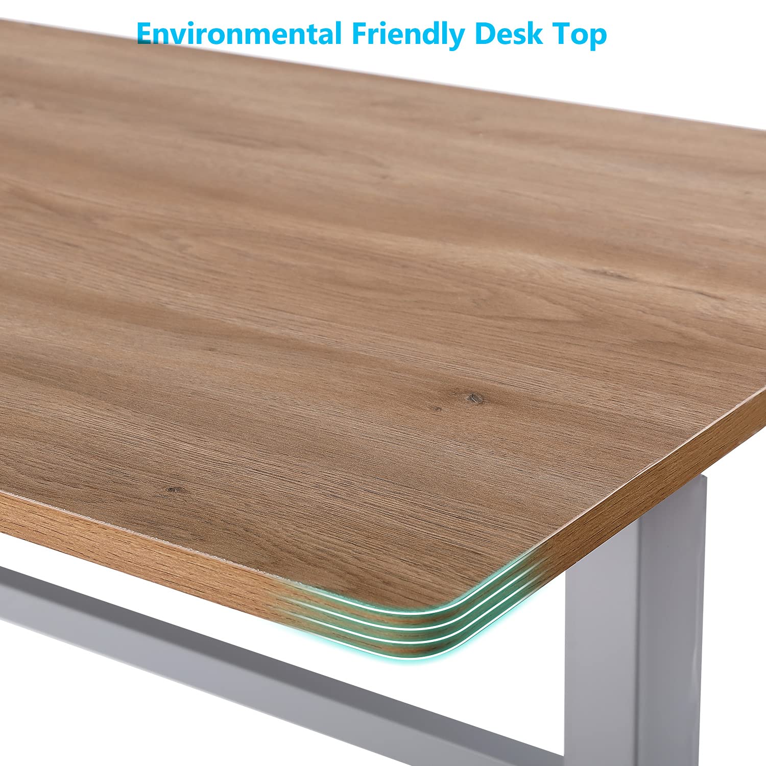 UNICOO Manual Standing Desk - Adjustable Height Heavy Duty Gaming & Computer Desk with Crank Mechanism & Headphone Hook, 48 x 24 Inches (SYK01-Grey Oak) - Perfect for Home Office, Gaming Setup & Workspace Ergonomics