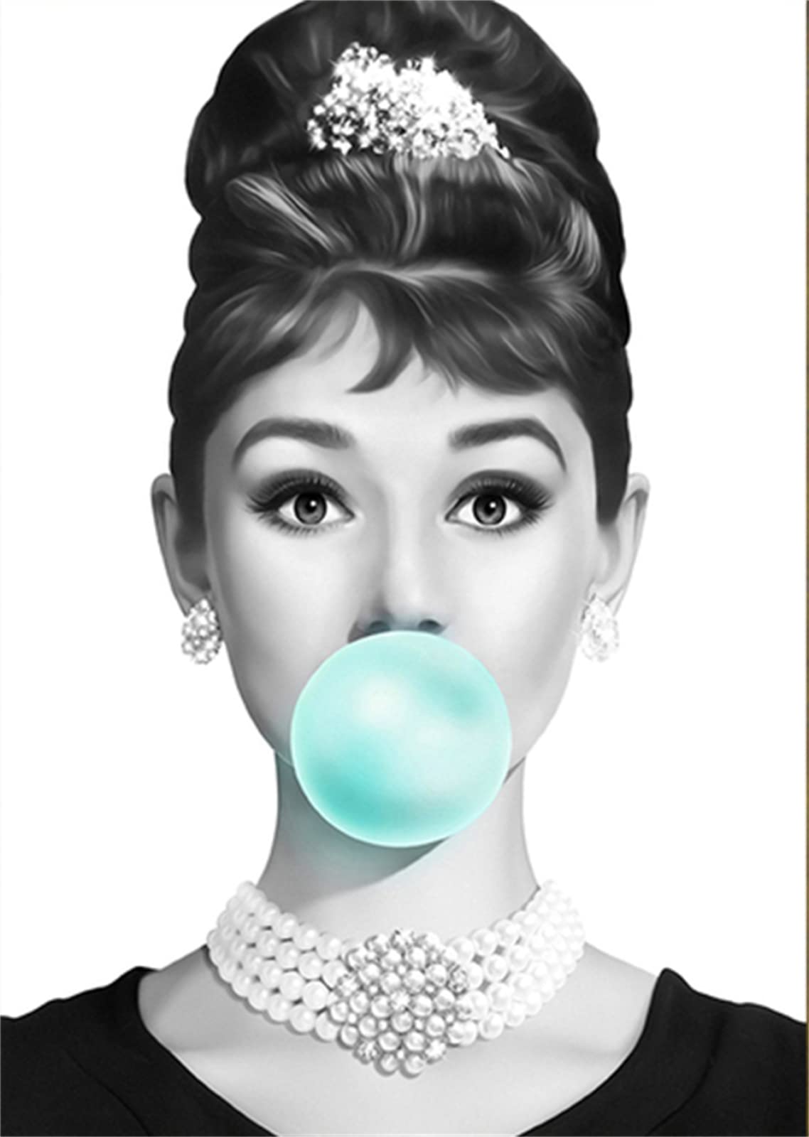 5D Diamond Painting Kit for Adults - Audrey Hepburn Full Drill Diamond Art, DIY Cross Stitch Gem Wall Decor (36x48 Inch) - Perfect for Home Decor, Gift Ideas & Relaxing Craft Projects
