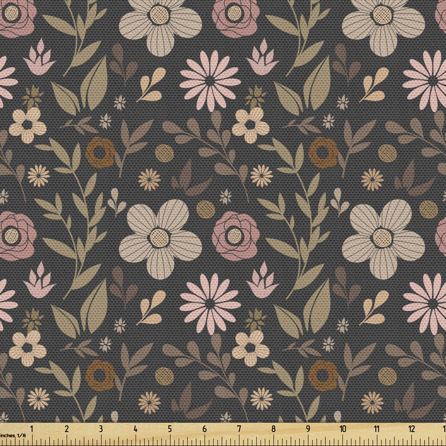 Ambesonne Floral Fabric by The Yard - Modern Spring Blossoms Mixed Bouquet Rustic Floral Print Upholstery Fabric for Sofa, Curtains & Home Decor (2 Yards, Cream & Multicolor) - Perfect for DIY Projects, Pillow Covers & Table Runners