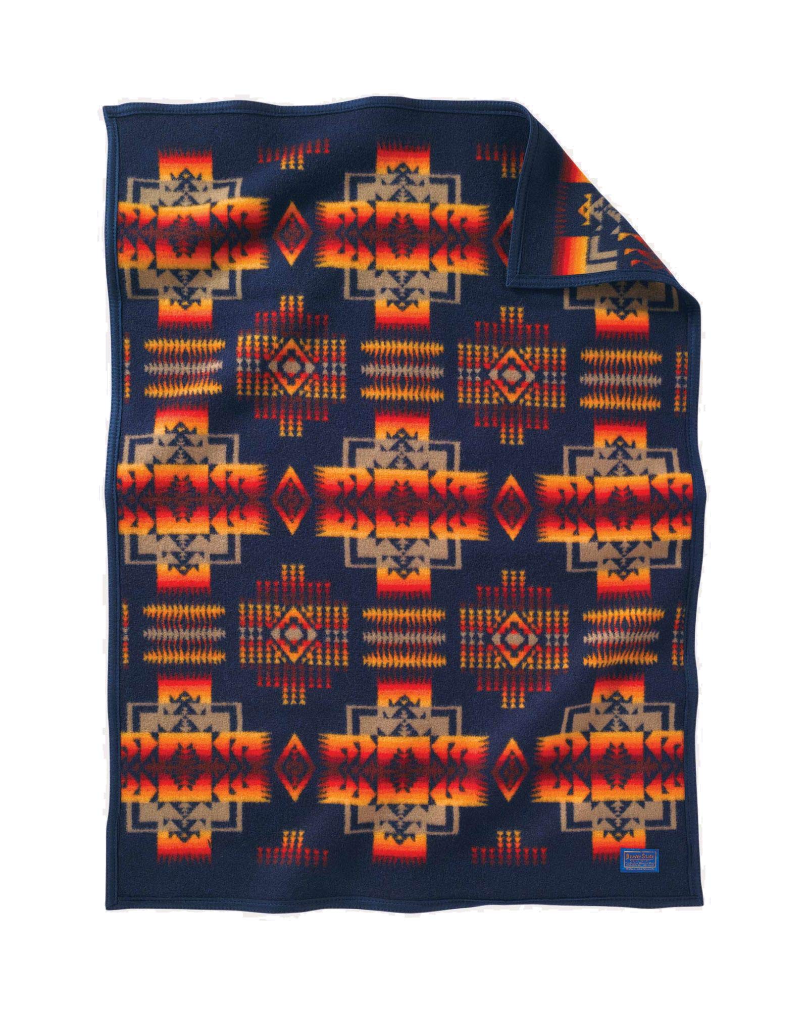 Pendleton Chief Joseph Crib Blanket - Navy Blue Baby Blanket for Boys & Girls | Soft & Warm Nursery Blanket for Crib, Stroller & Car Seat | Perfect Baby Shower Gift