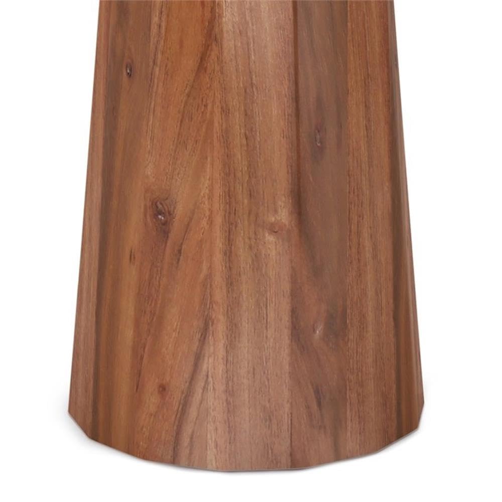 Small Boho Round End Table - Rustic Accent Table for Living Room, Bedroom & Office - Light Cognac Brown Nightstand for Small Spaces - Perfect for Sofa Side, Narrow Spaces & Telephone Tables